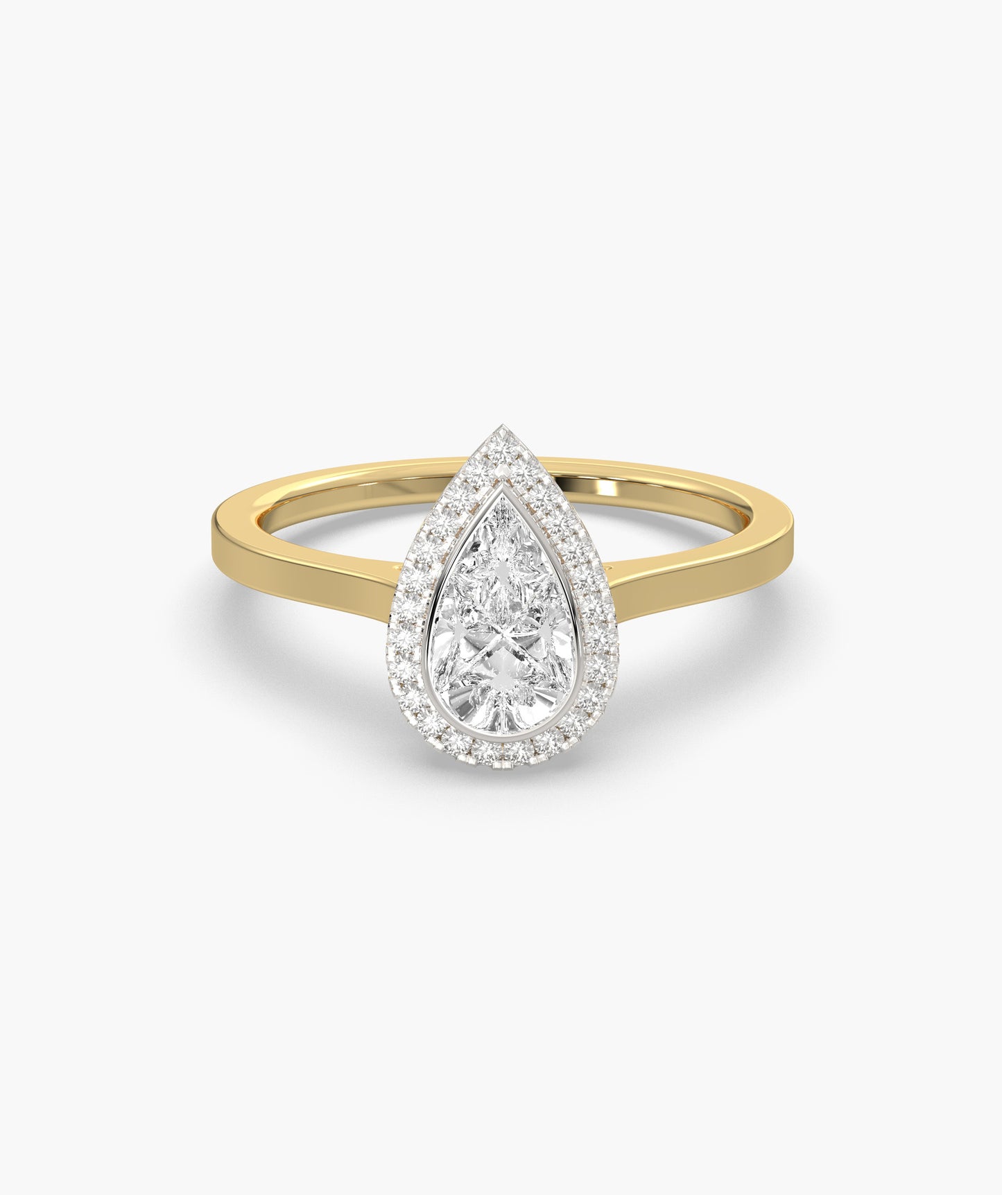Modern Classic: Pear-Cut Diamond Halo Ring