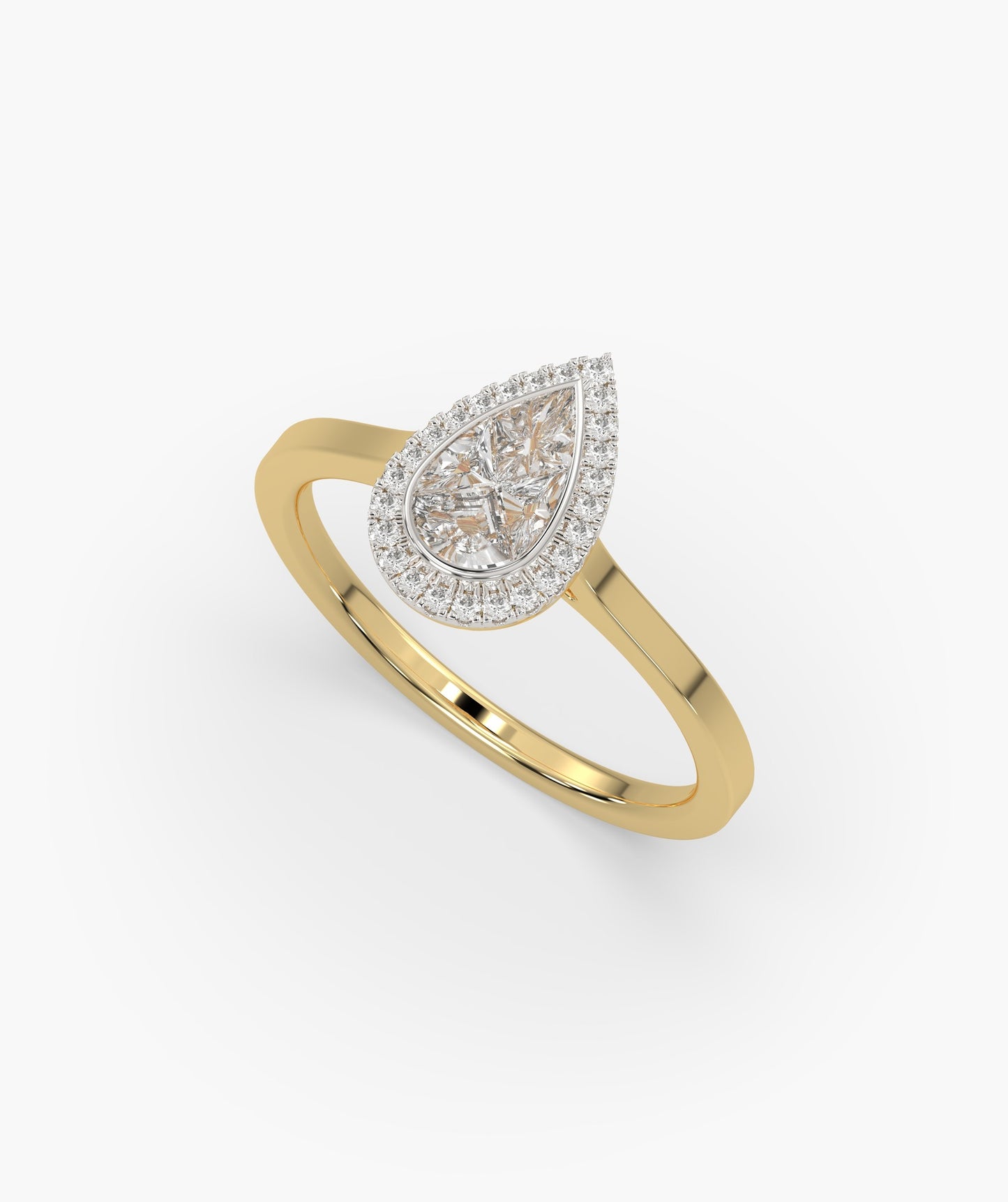 Modern Classic: Pear-Cut Diamond Halo Ring
