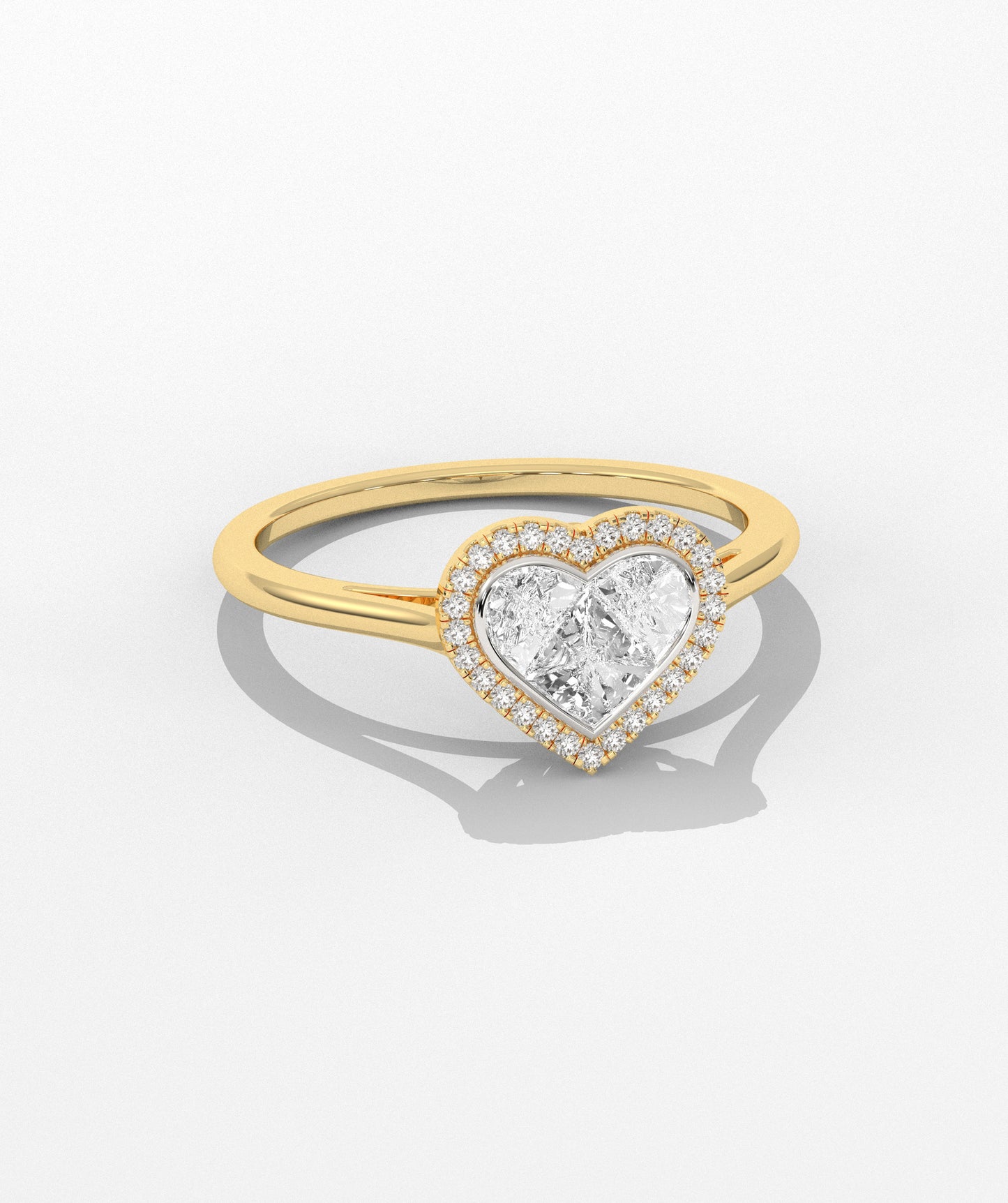 Timeless Affection Heart-Cut Diamond Halo Ring