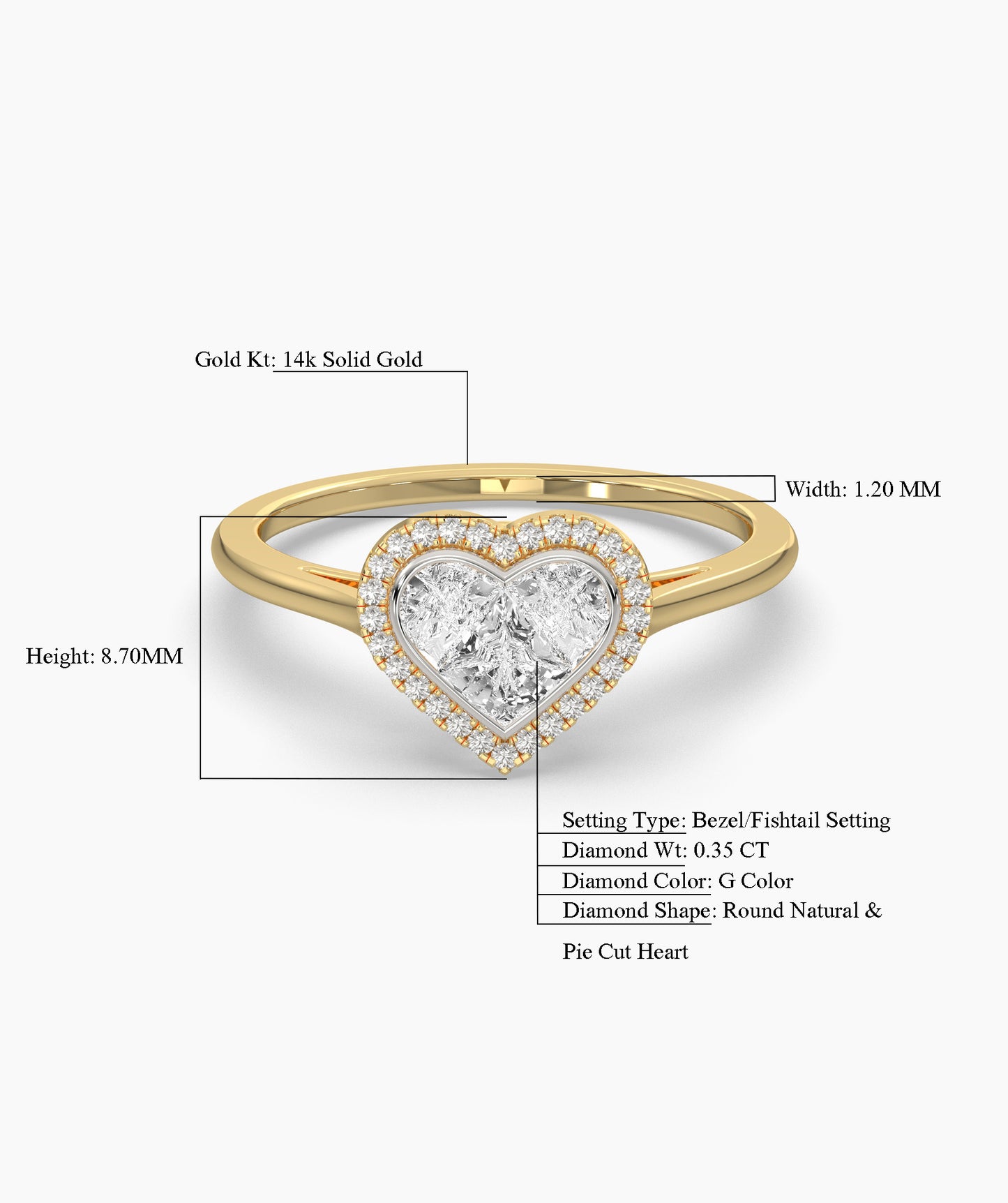 Timeless Affection Heart-Cut Diamond Halo Ring