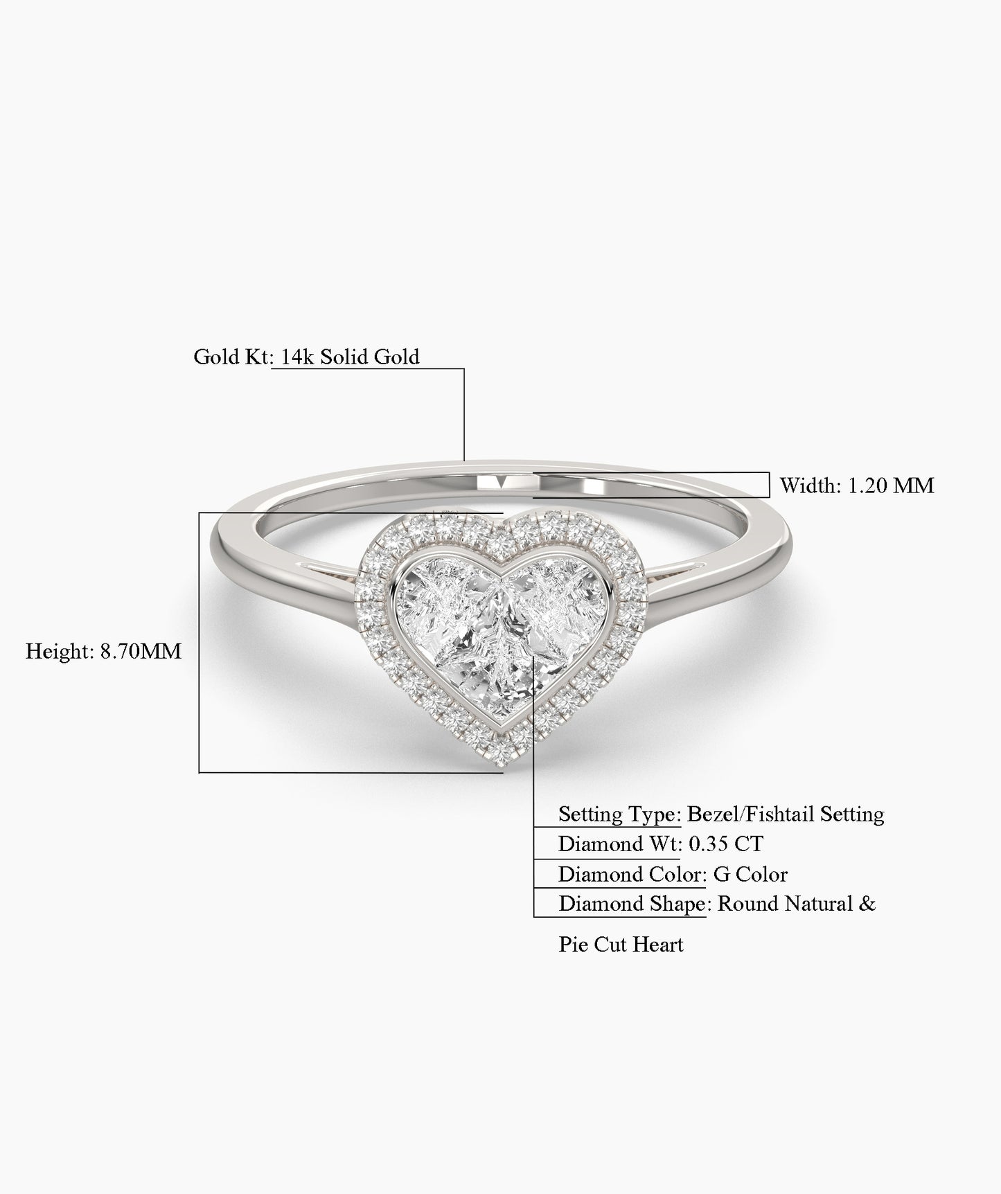 Timeless Affection Heart-Cut Diamond Halo Ring