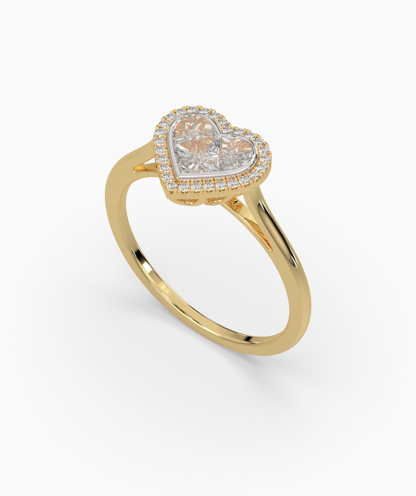 Timeless Affection Heart-Cut Diamond Halo Ring
