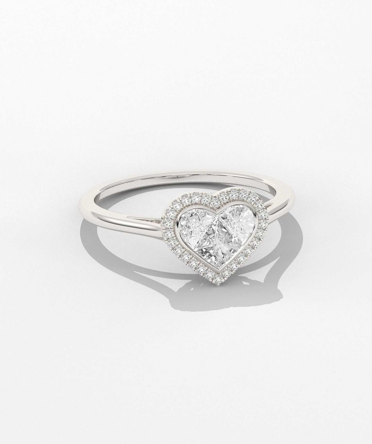 Timeless Affection Heart-Cut Diamond Halo Ring