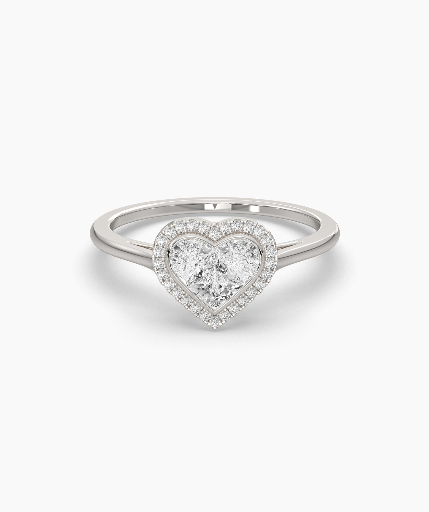 Timeless Affection Heart-Cut Diamond Halo Ring