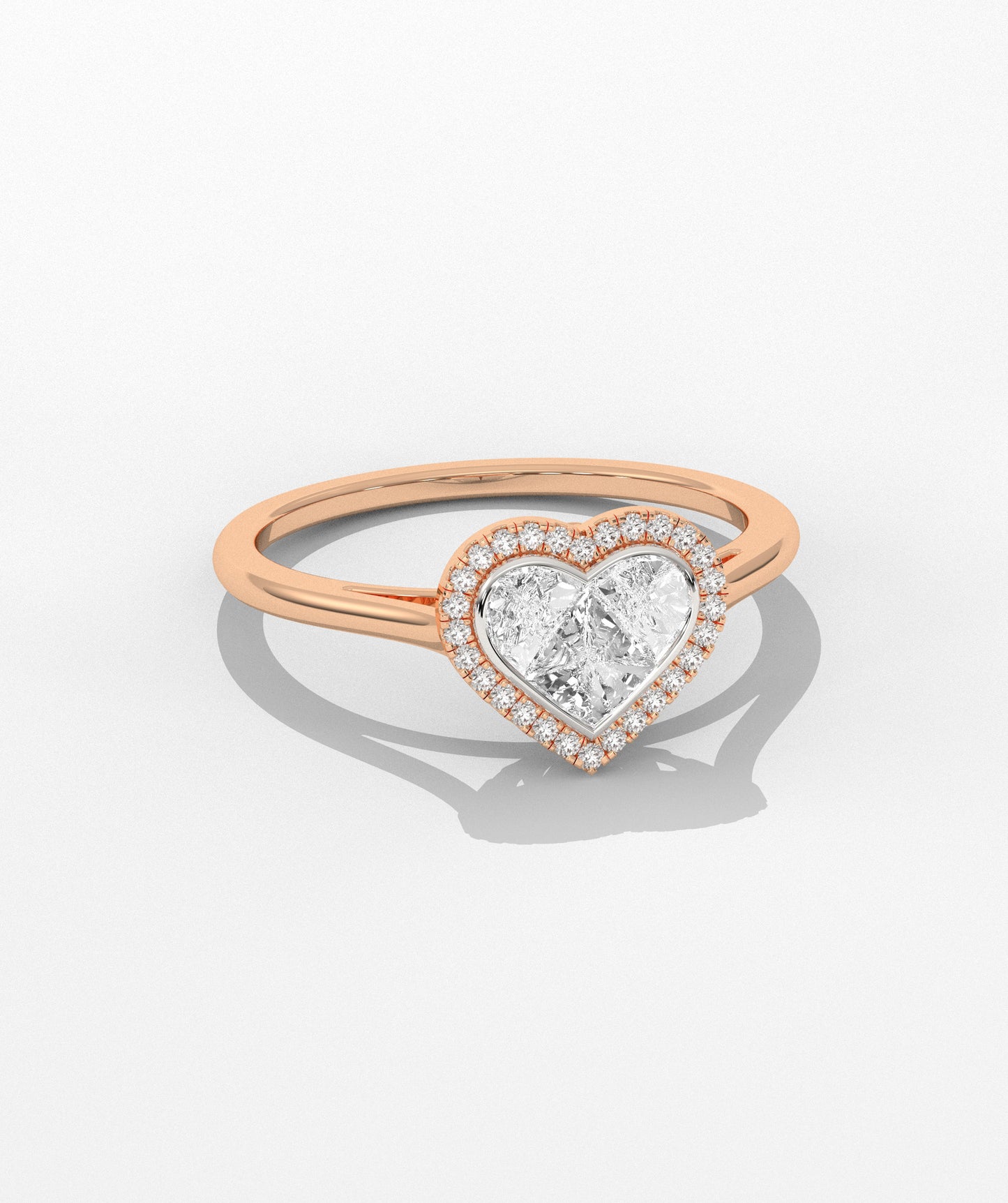 Timeless Affection Heart-Cut Diamond Halo Ring