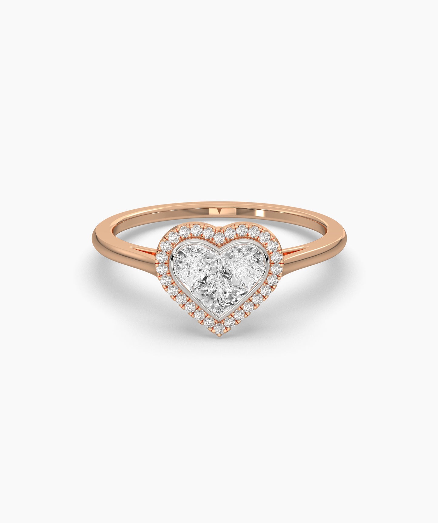 Timeless Affection Heart-Cut Diamond Halo Ring