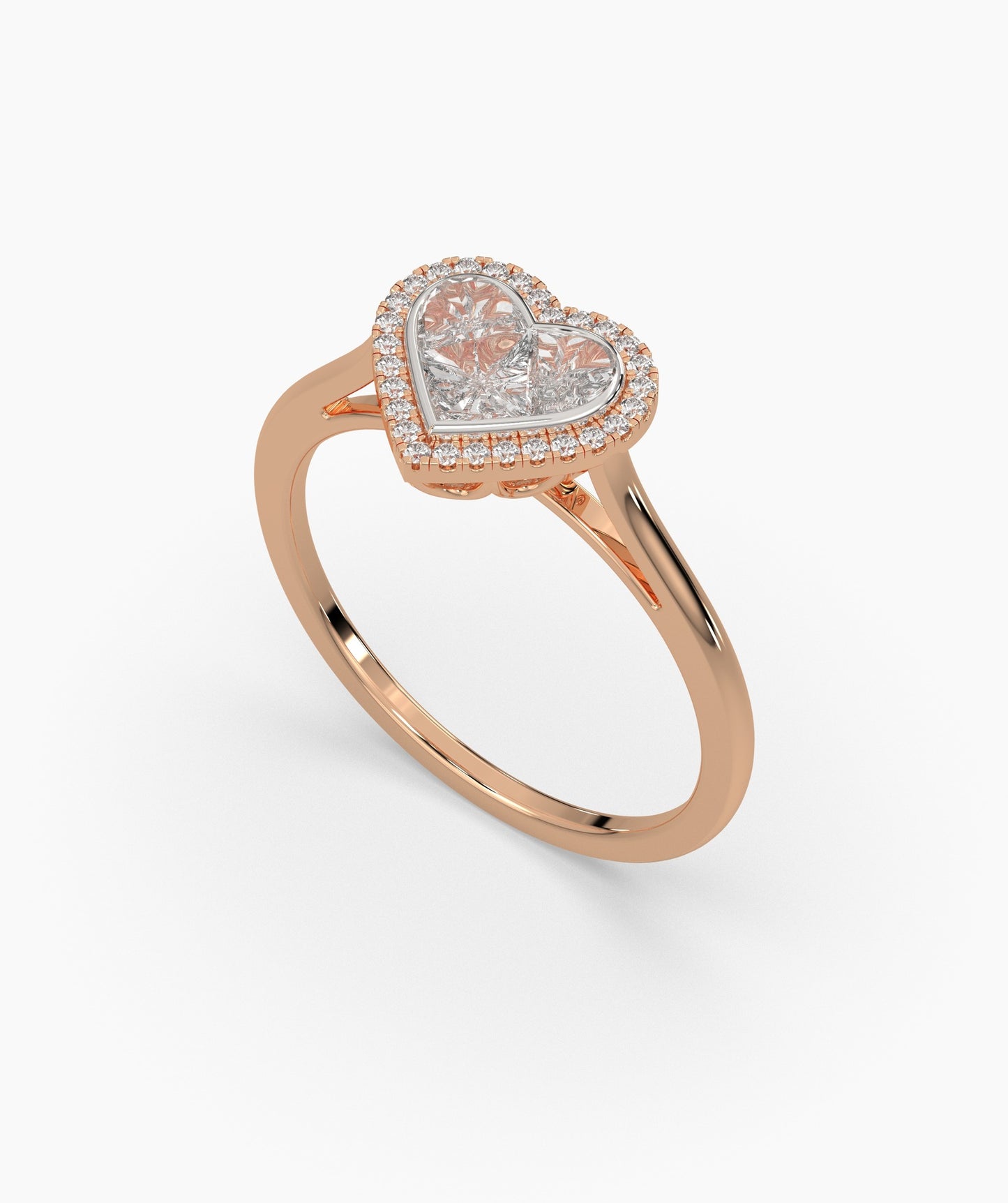 Timeless Affection Heart-Cut Diamond Halo Ring