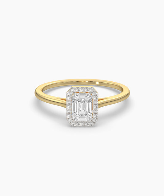 Emerald Cut Diamond Halo Ring