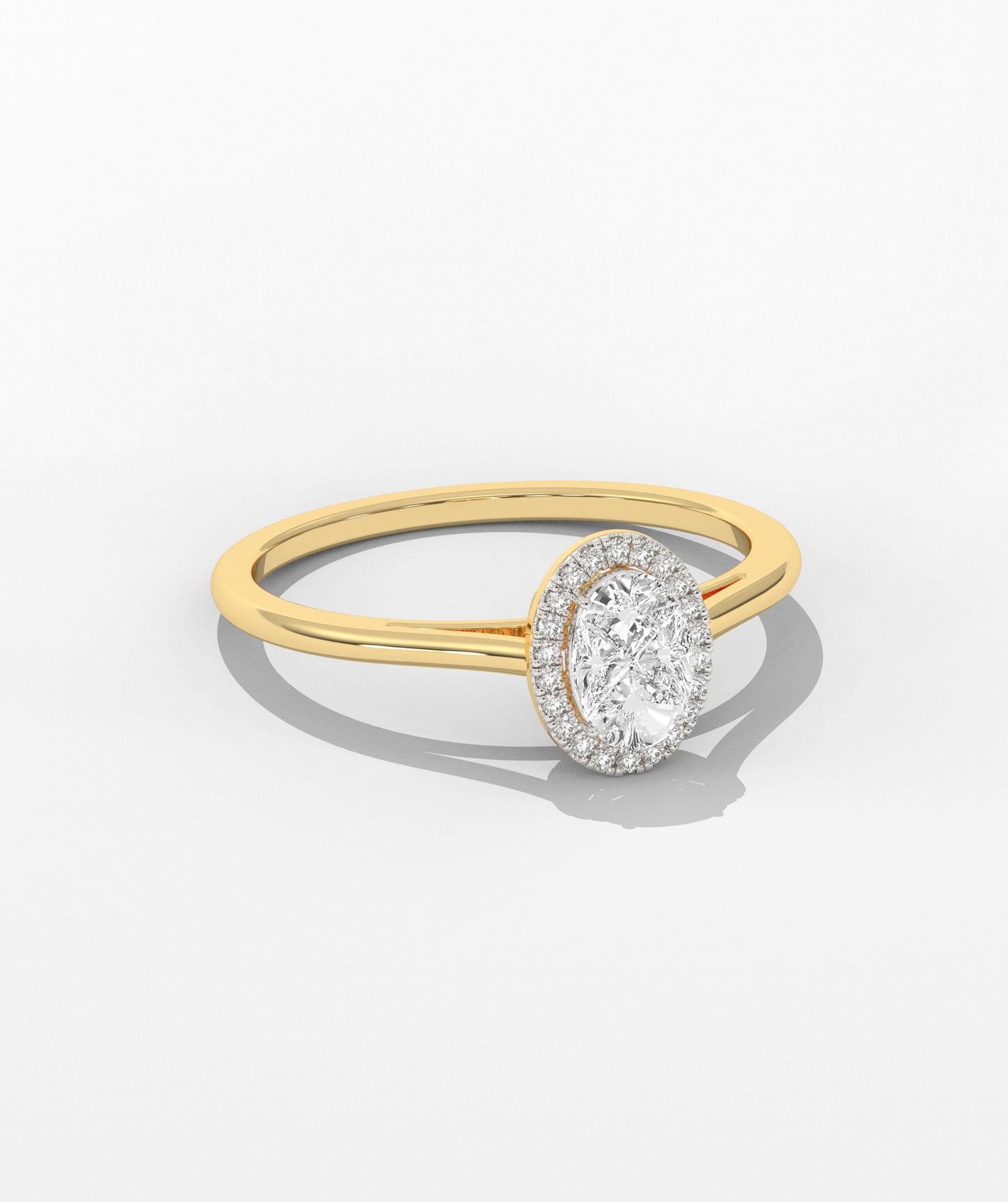 Classic Spark 14K Gold Halo Ring