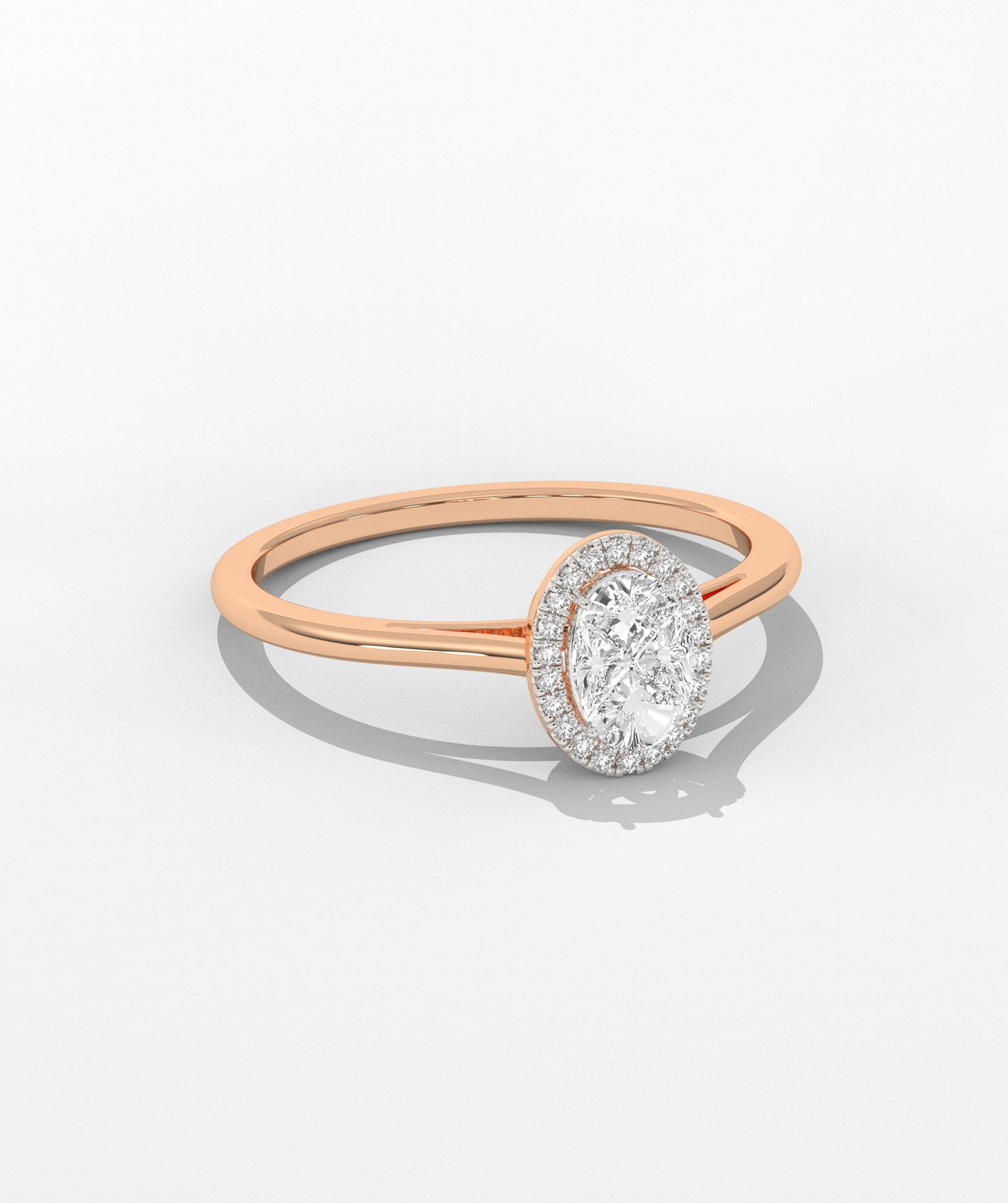 Classic Spark 14K Gold Halo Ring