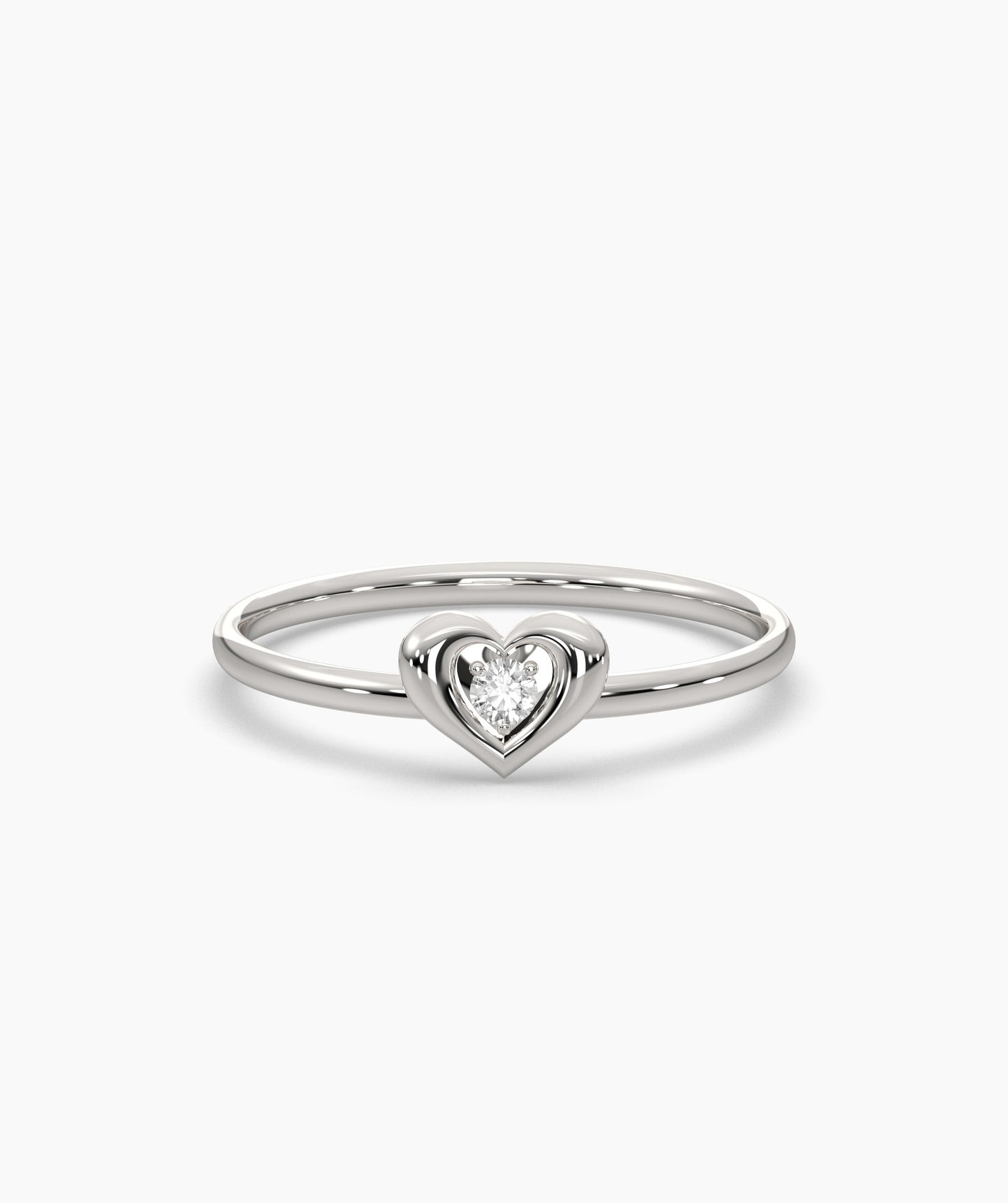 Tiny Heart Diamond Ring