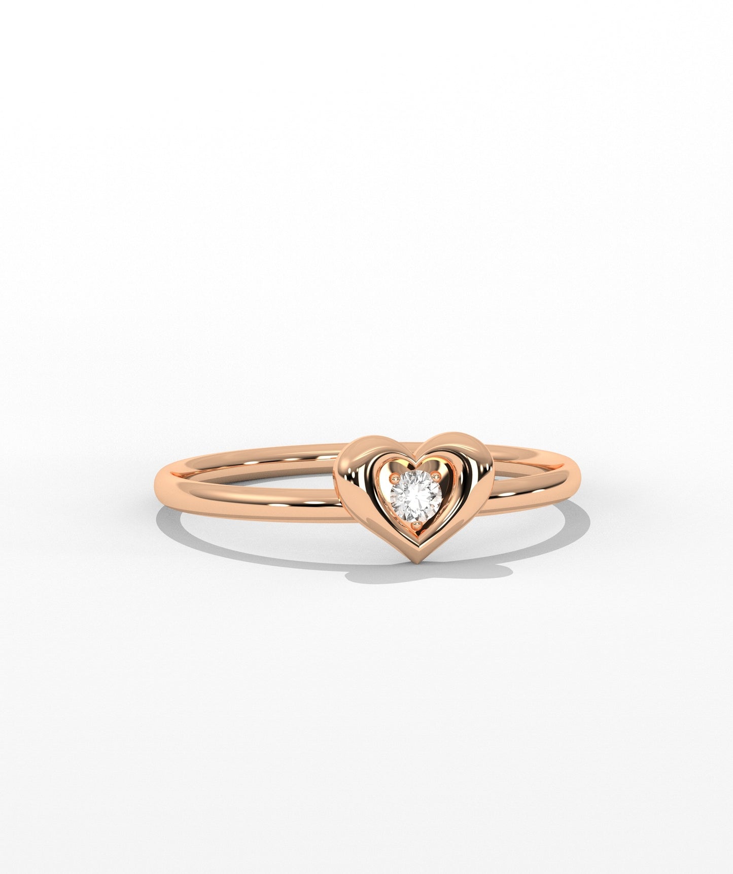 Tiny Heart Diamond Ring