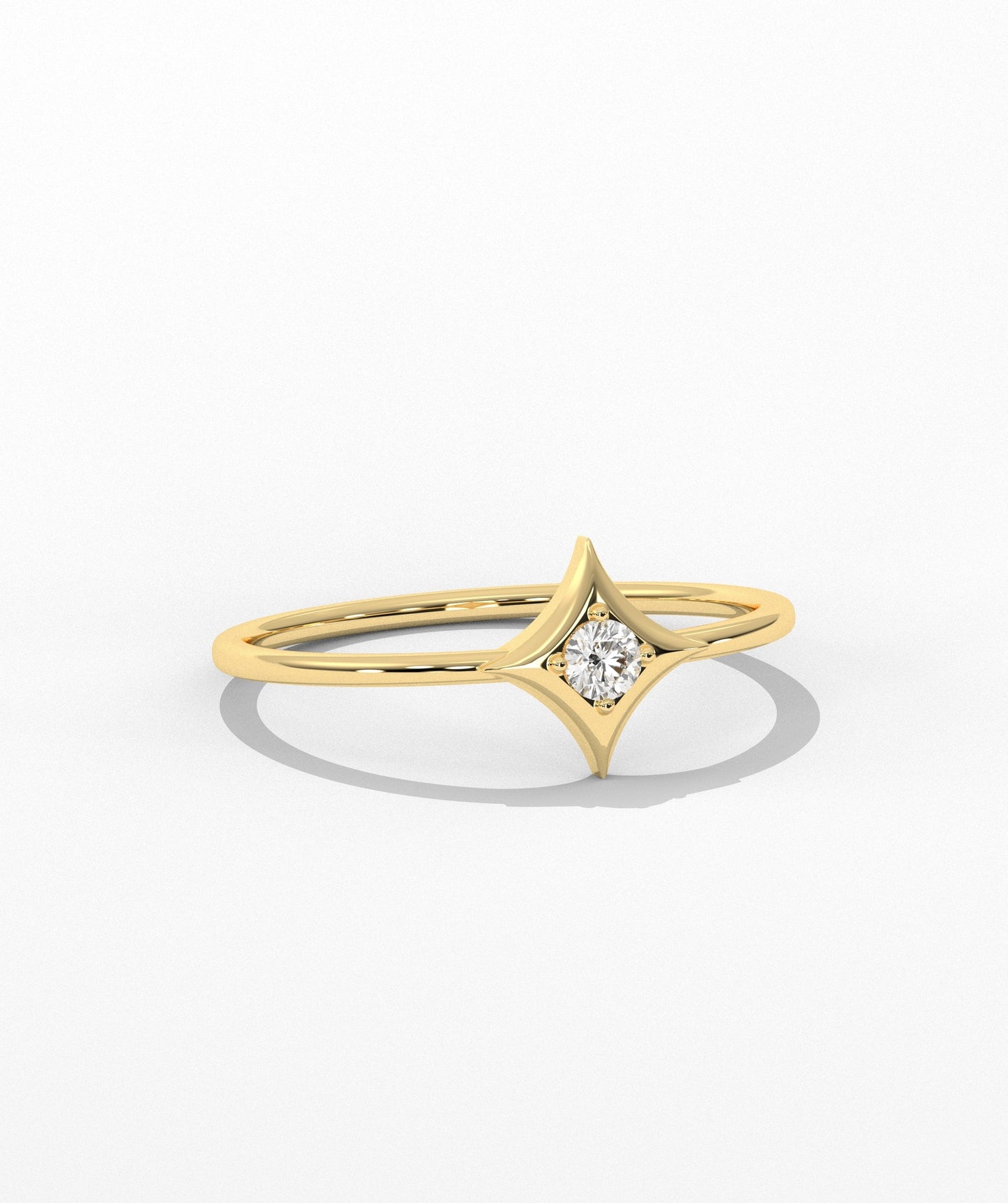 14K Solid Gold Geometric Ring
