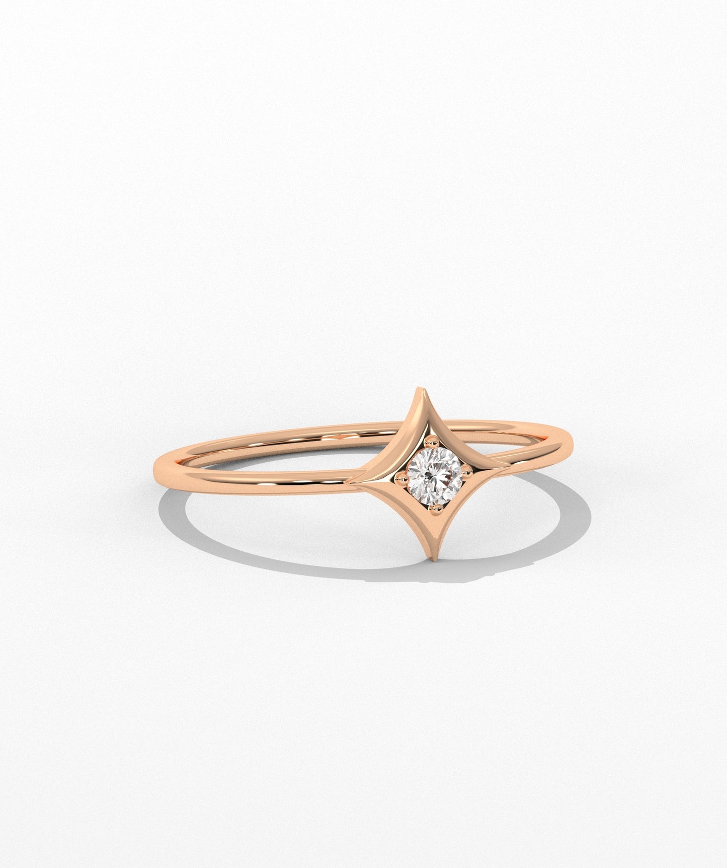 14K Solid Gold Geometric Ring