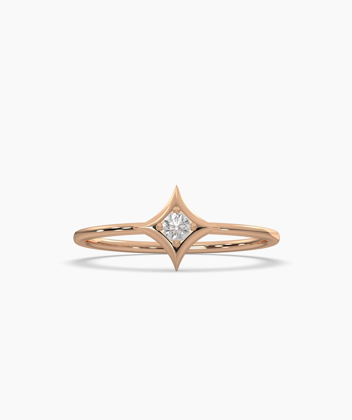 14K Solid Gold Geometric Ring