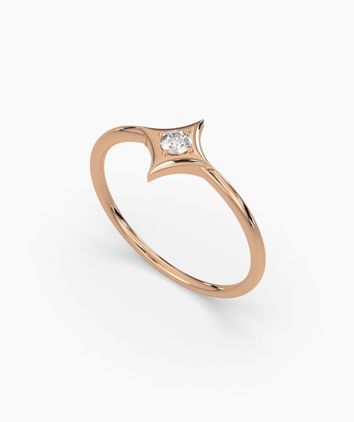 14K Solid Gold Geometric Ring