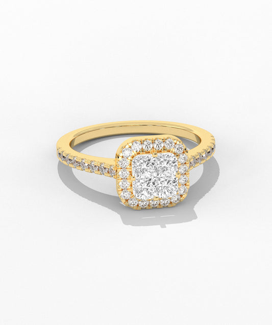 Princess Halo Diamond Engagement Ring