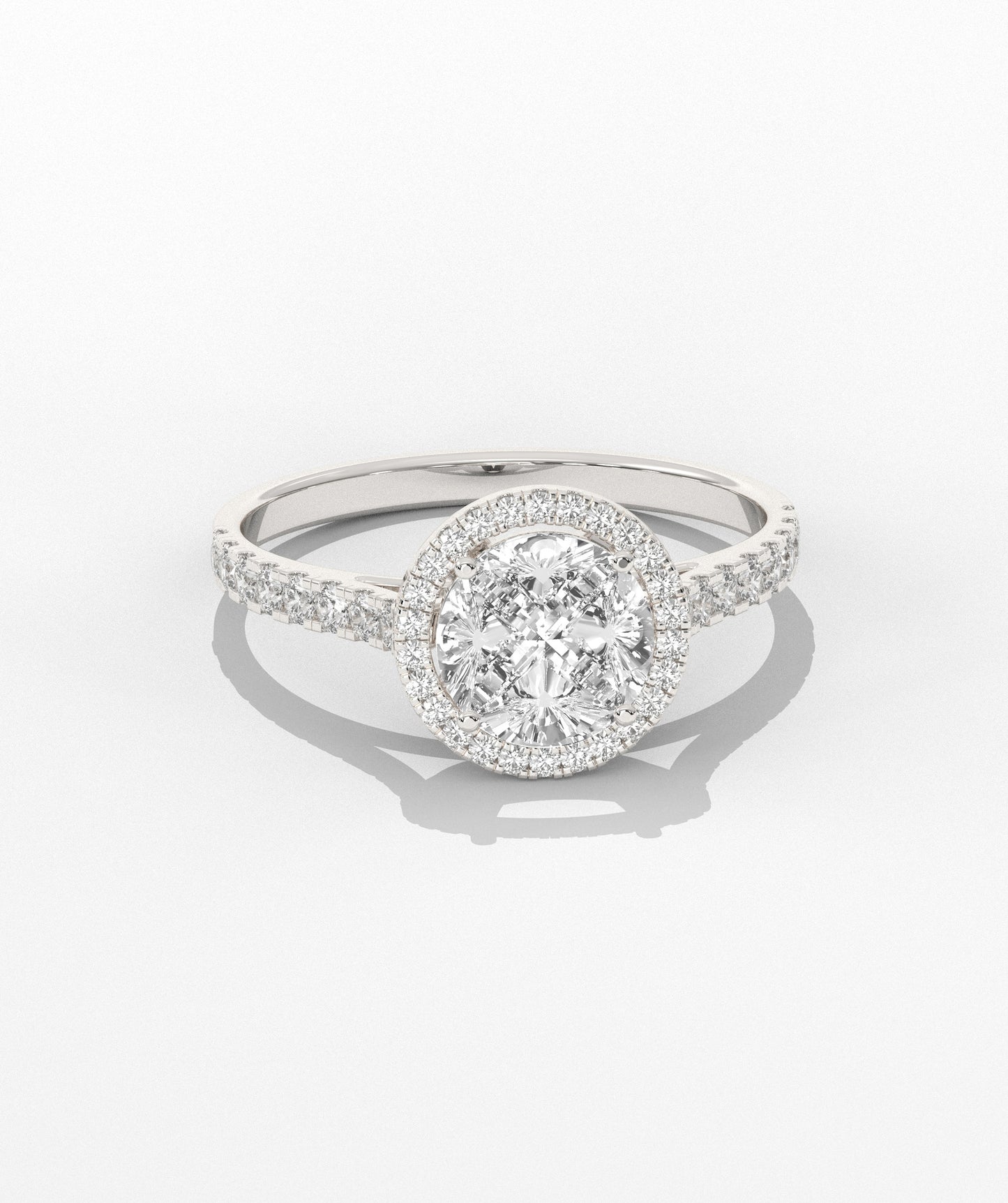 Round Illusion Halo Ring