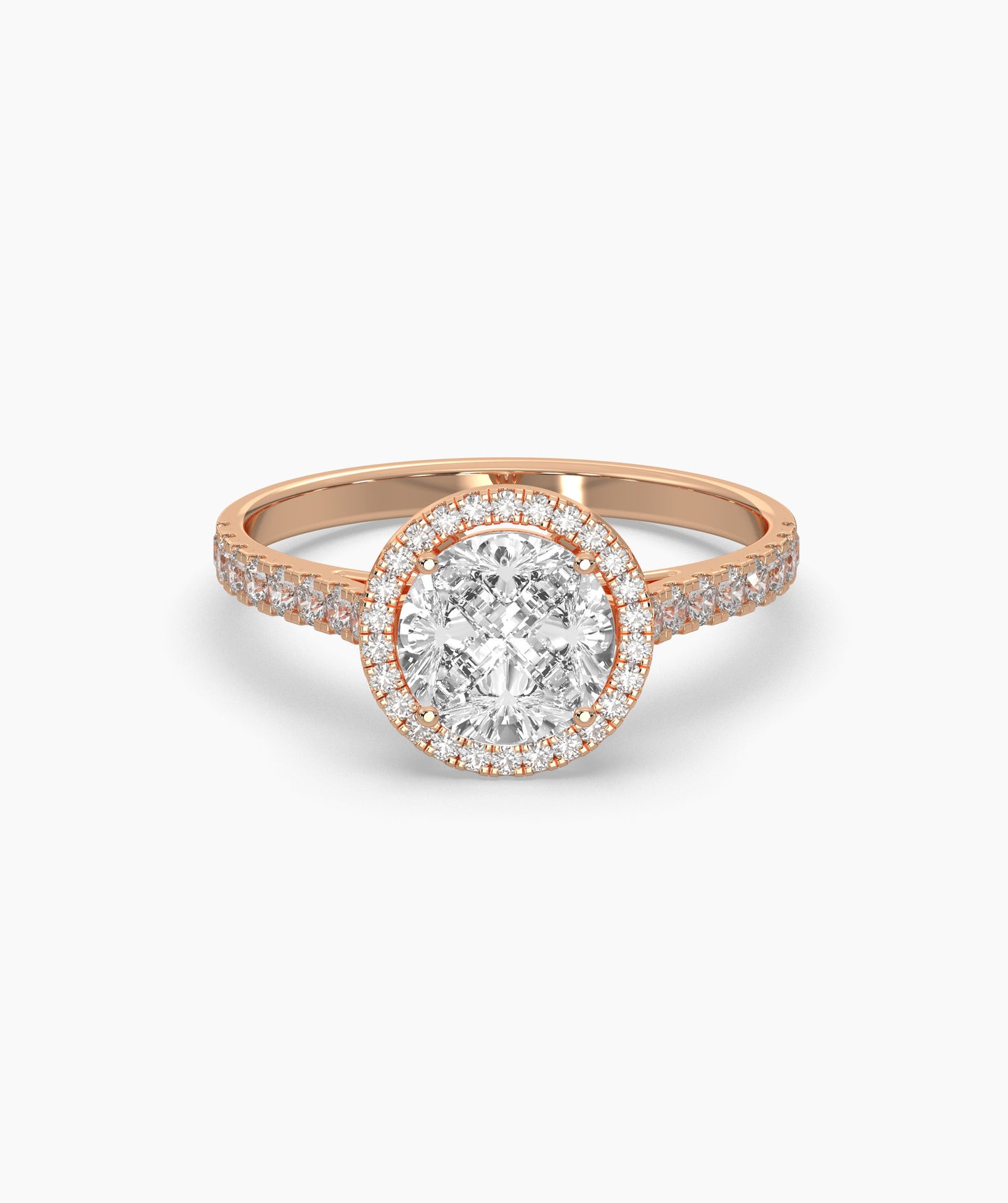 Round Illusion Halo Ring