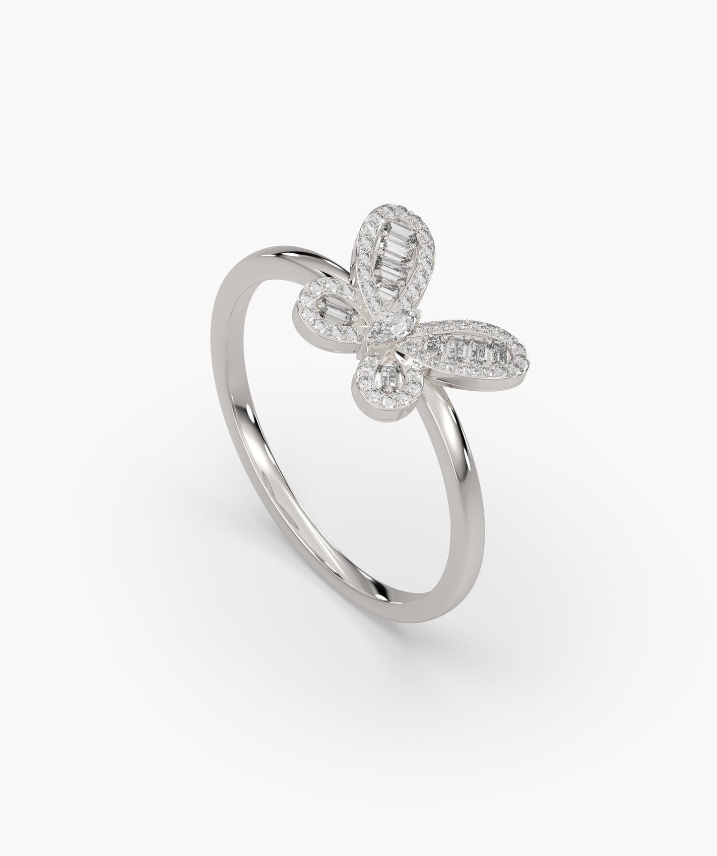 14K Gold Butterfly Diamond Ring