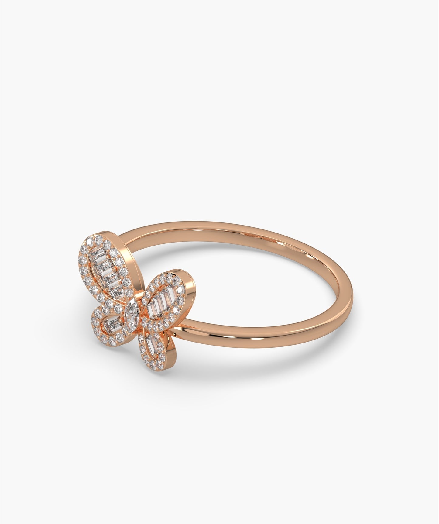 Baguette Diamond Heart Ring