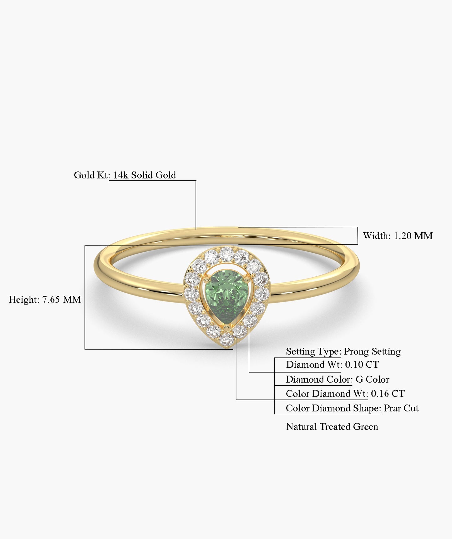 Pear Cut Halo Setting Fancy Ring