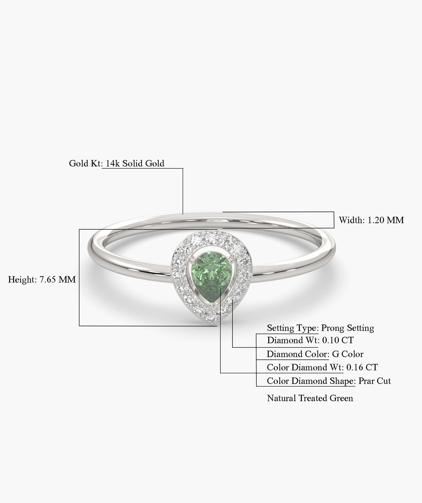 Pear Cut Halo Setting Fancy Ring