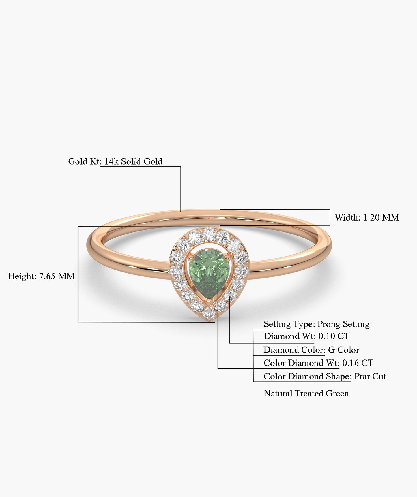 Pear Cut Halo Setting Fancy Ring