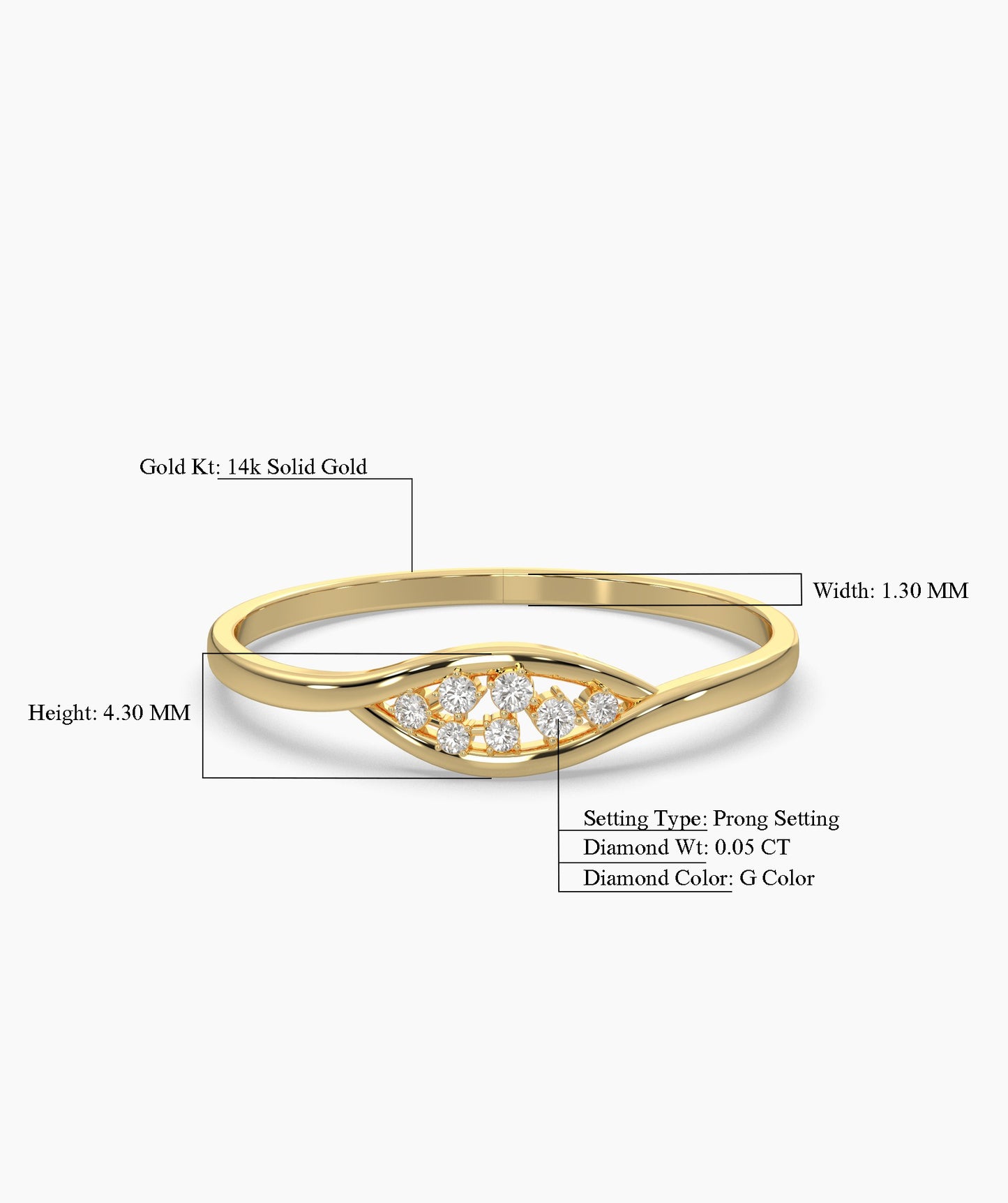 14K Gold Diamond Cluster Ring