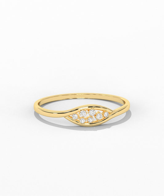 14K Gold Diamond Cluster Ring