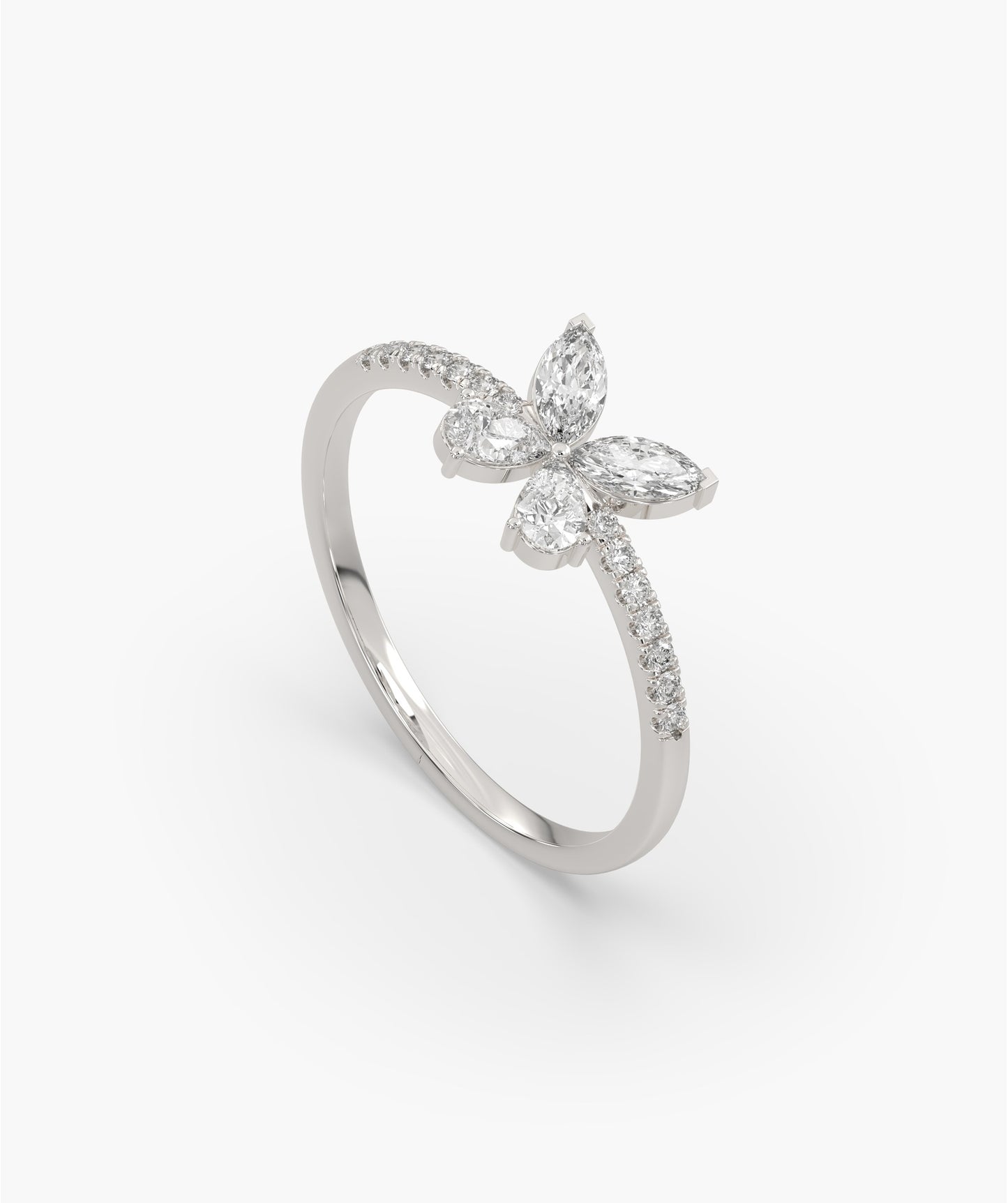 Butterfly Diamond Accent Ring