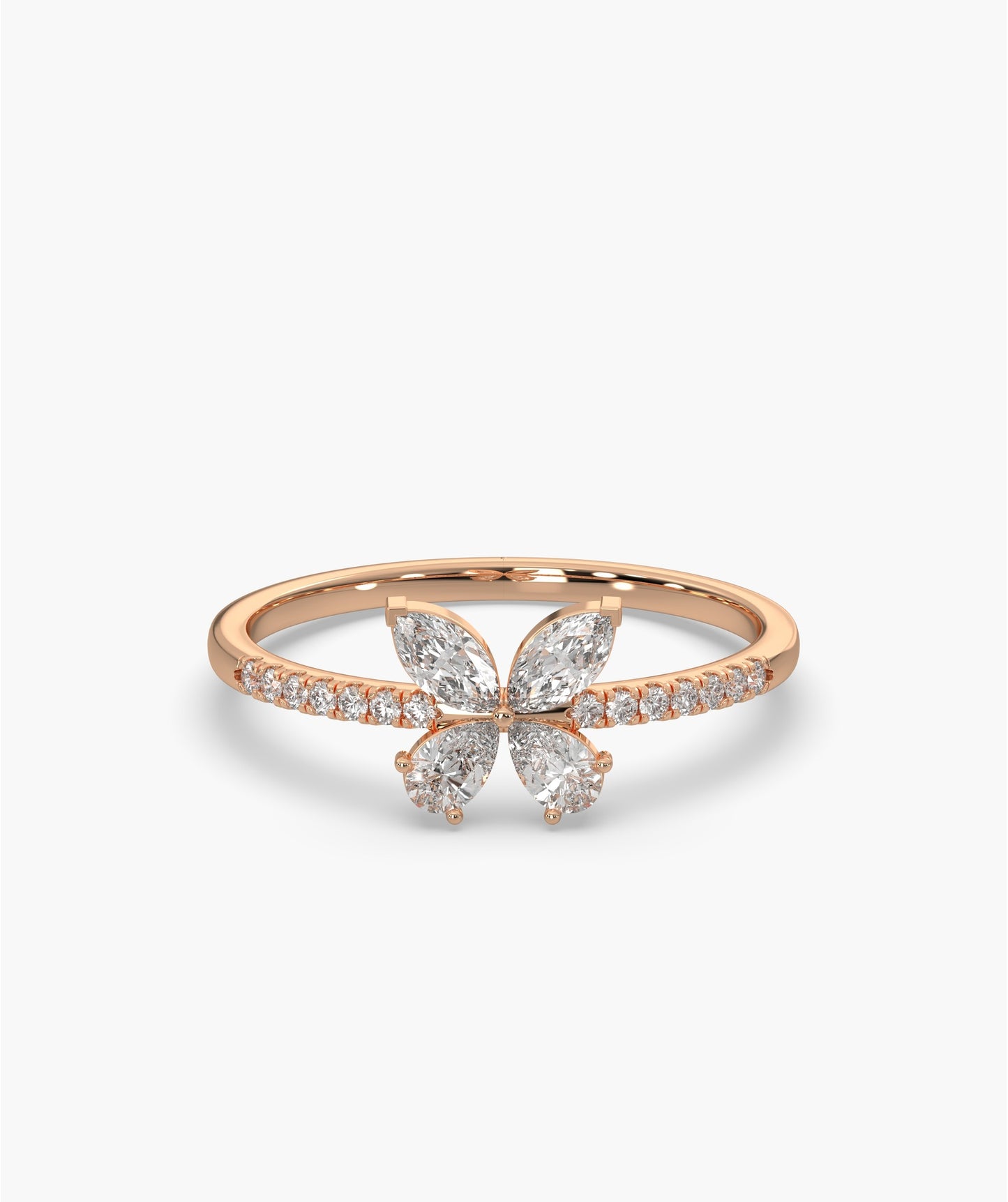 Butterfly Diamond Accent Ring