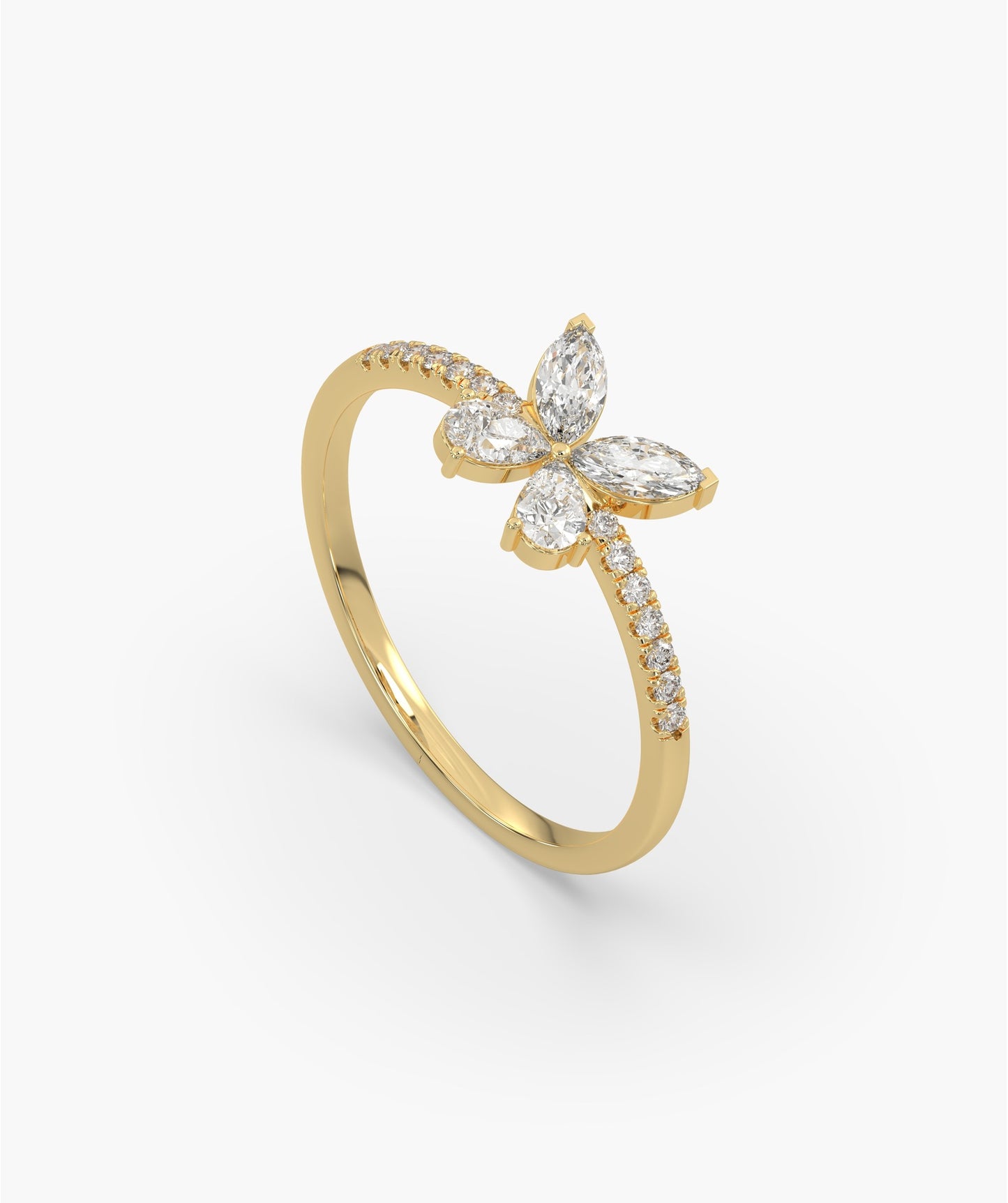 Butterfly Diamond Accent Ring