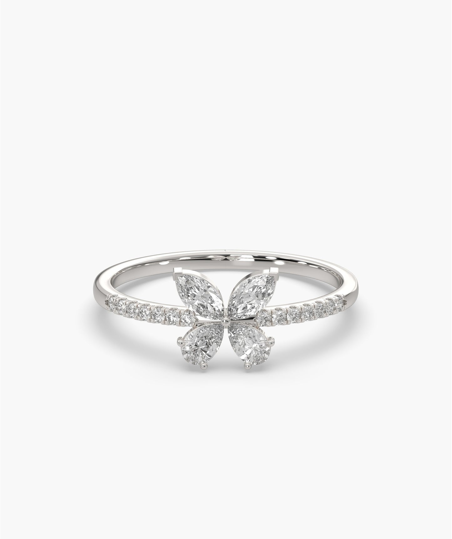 Butterfly Diamond Accent Ring