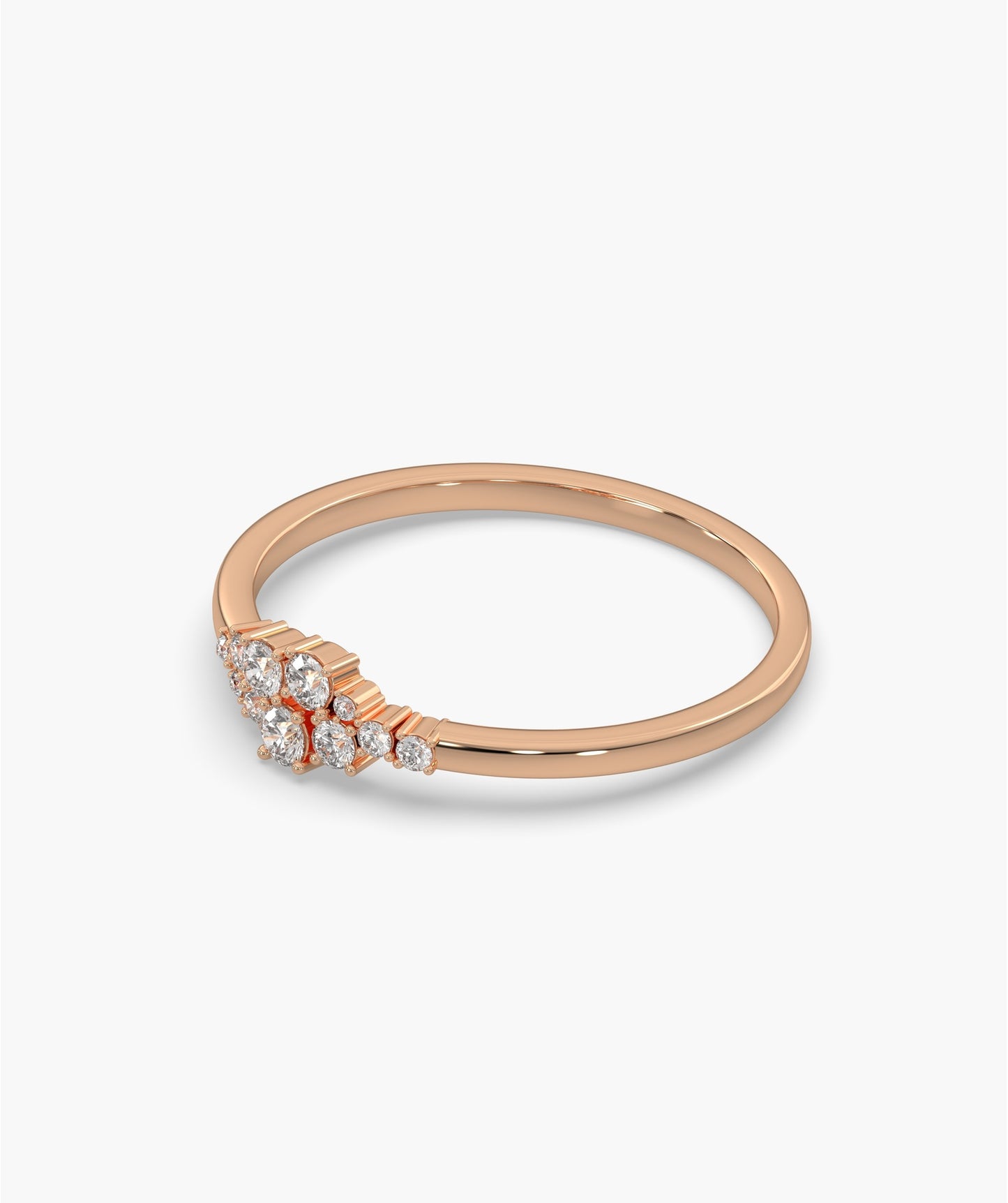 Cluster Diamond Tapered Ring