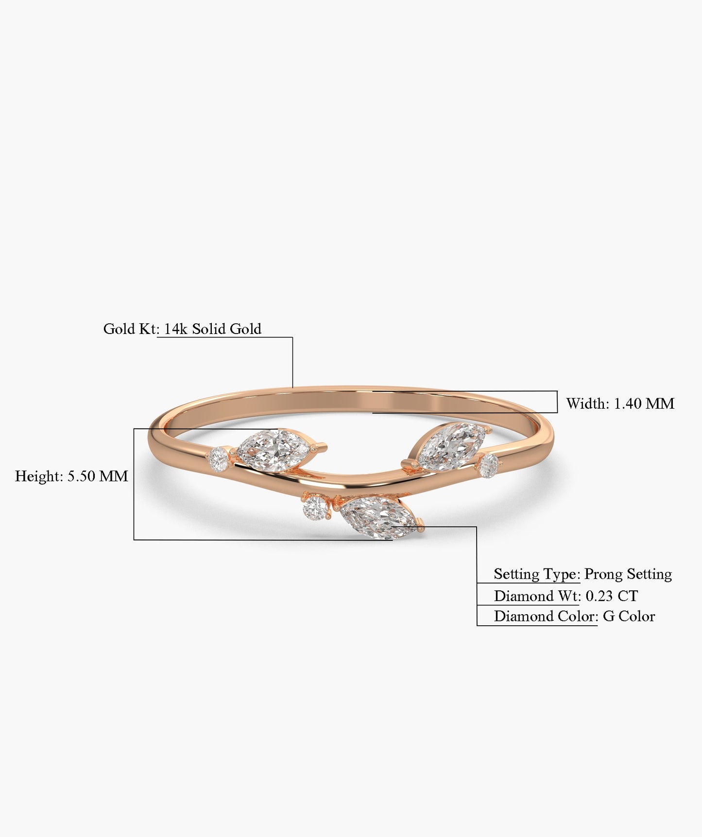 Marquise Diamond Vine Ring