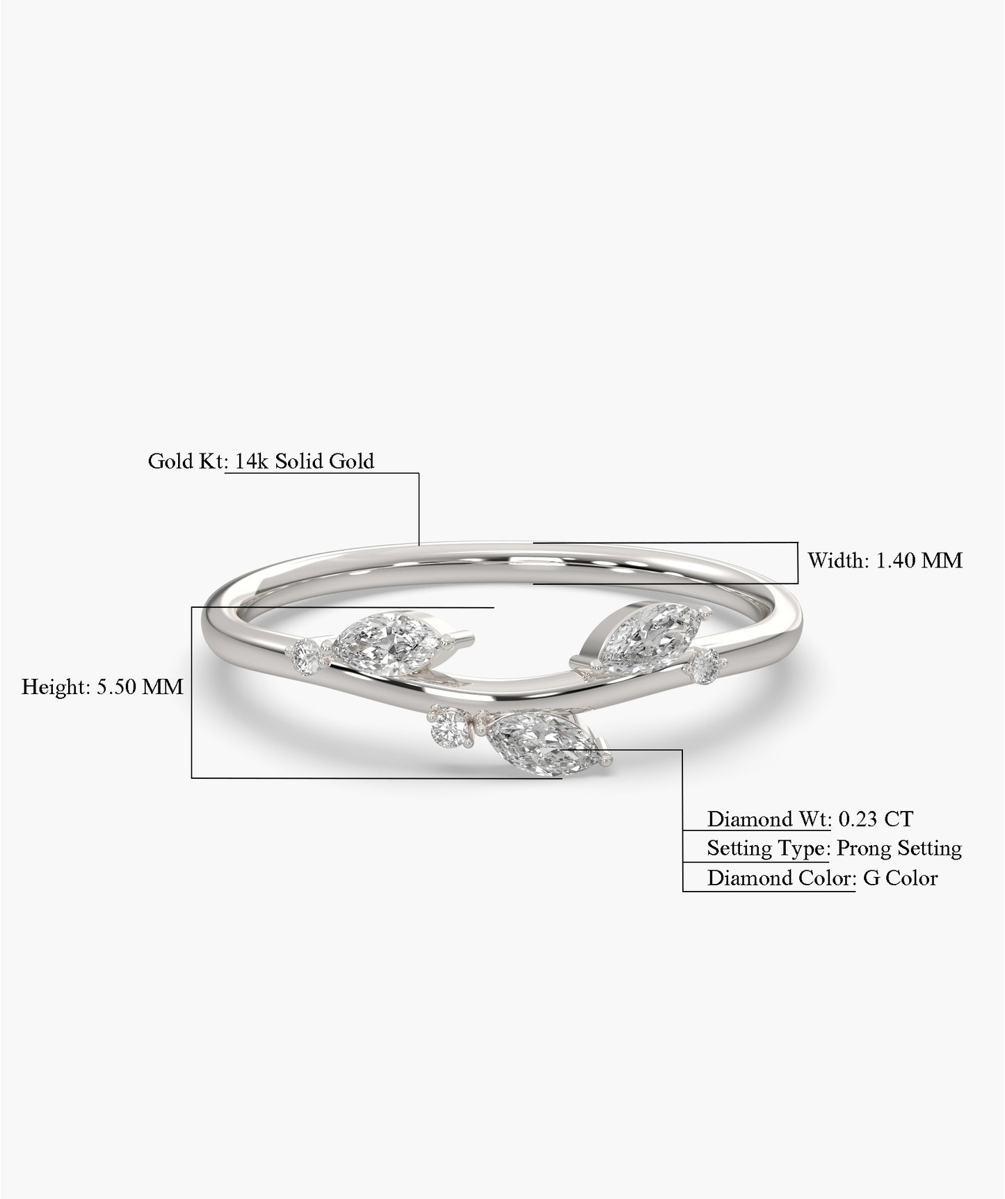 Leaf-Inspired Pear Diamond Ring