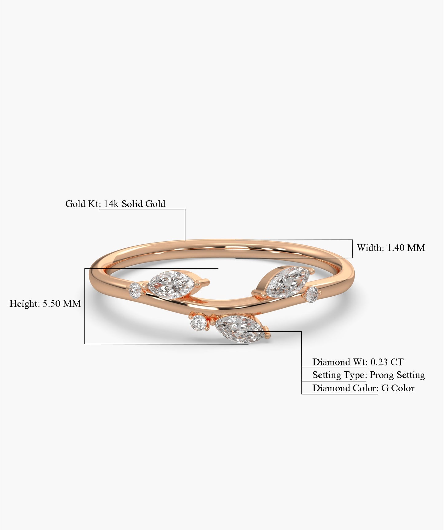 Leaf-Inspired Pear Diamond Ring