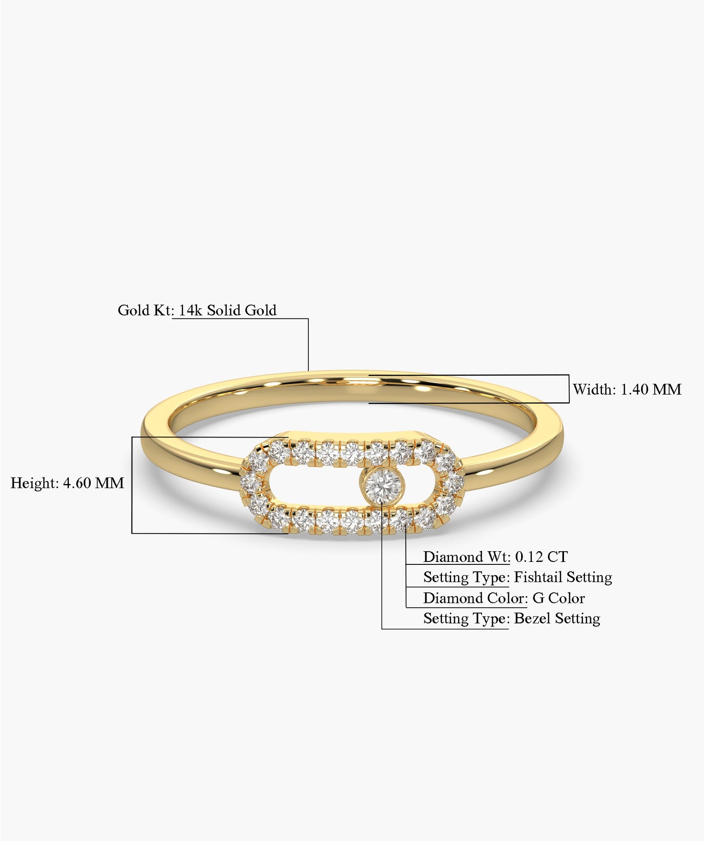 14K Gold Diamond Link Halo Ring