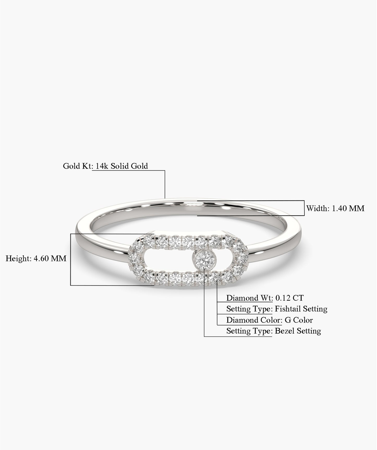 14K Gold Diamond Link Halo Ring