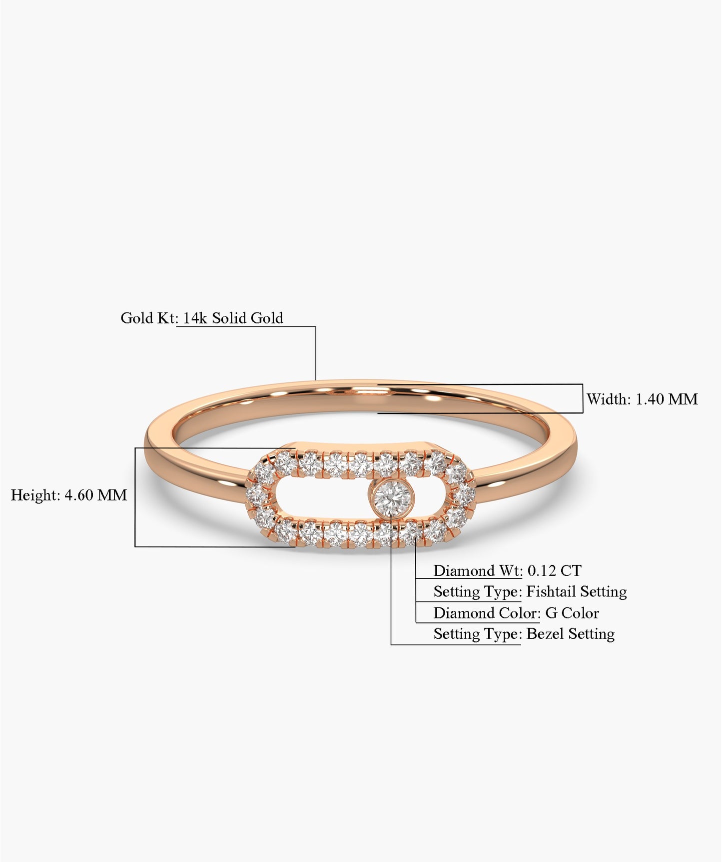 14K Gold Diamond Link Halo Ring