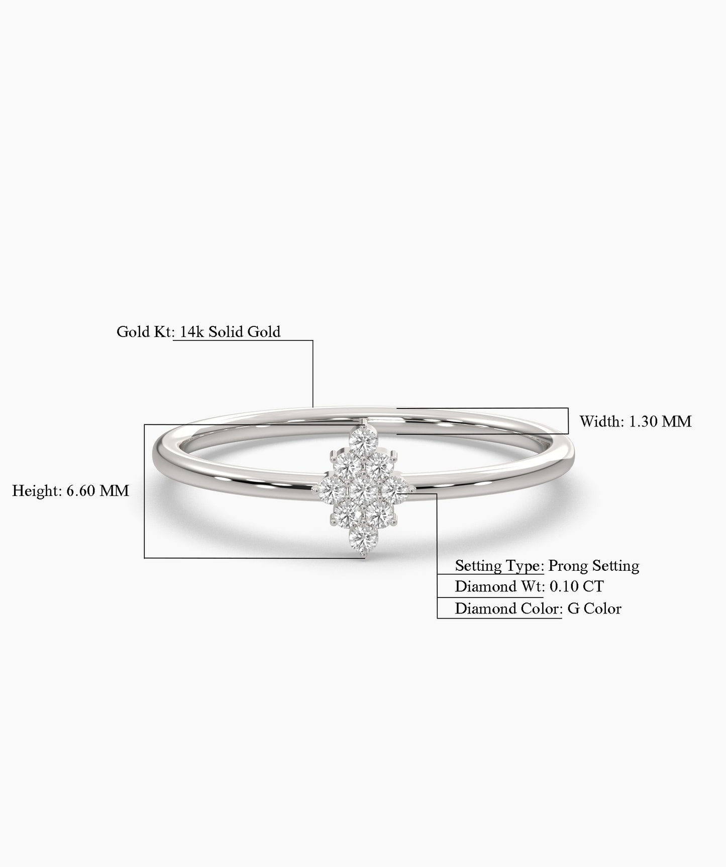 Gold Ring with Diamond Cluster