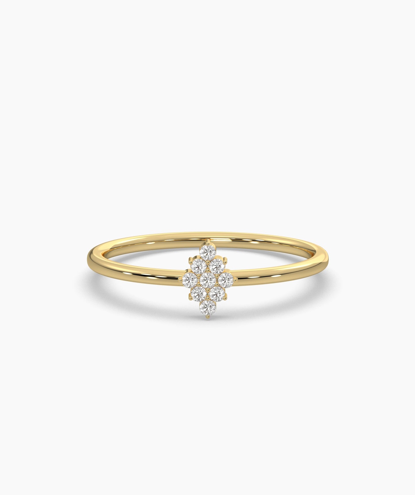 Gold Ring with Diamond Cluster
