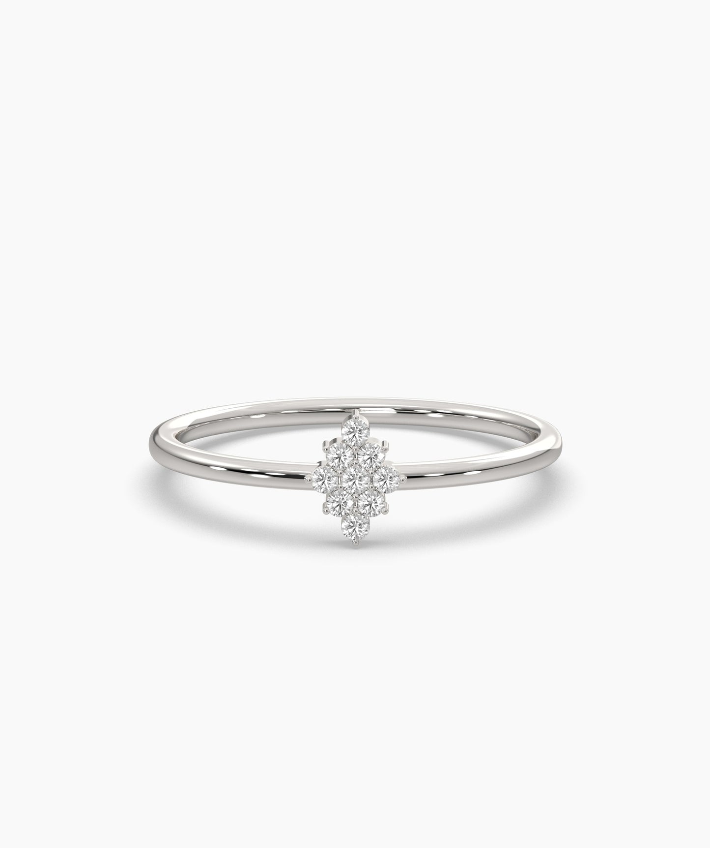 Gold Ring with Diamond Cluster