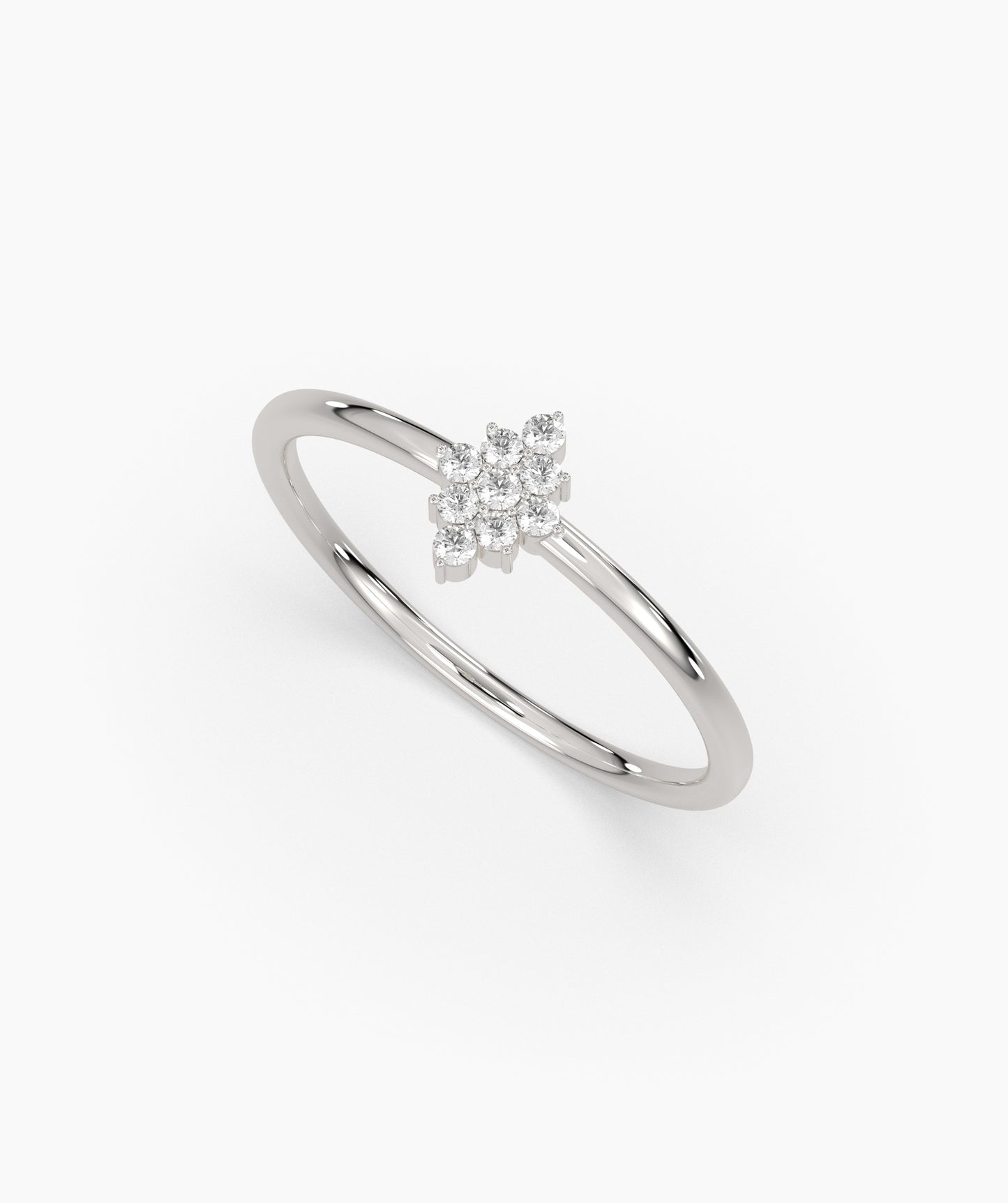 Gold Ring with Diamond Cluster