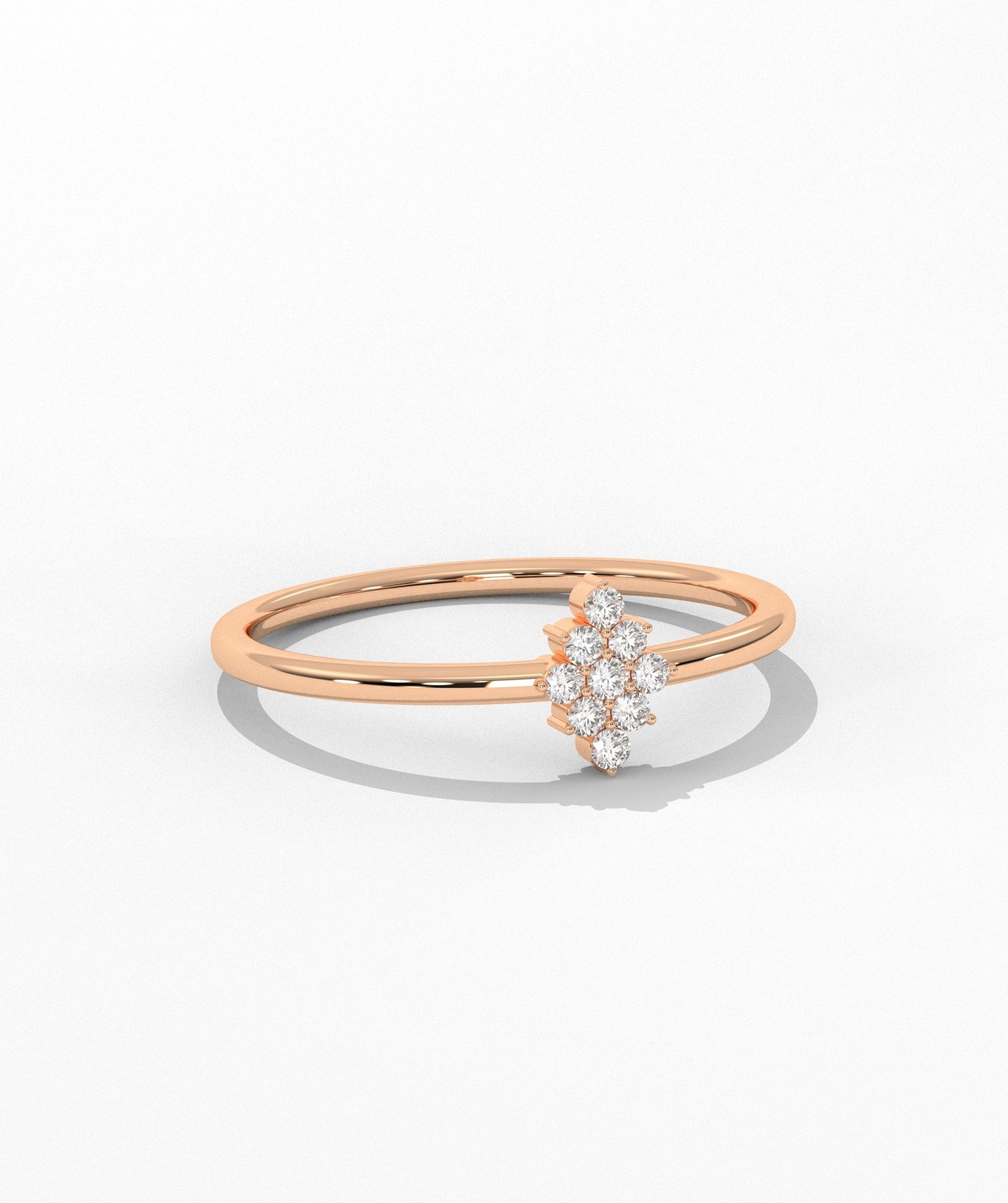 Gold Ring with Diamond Cluster