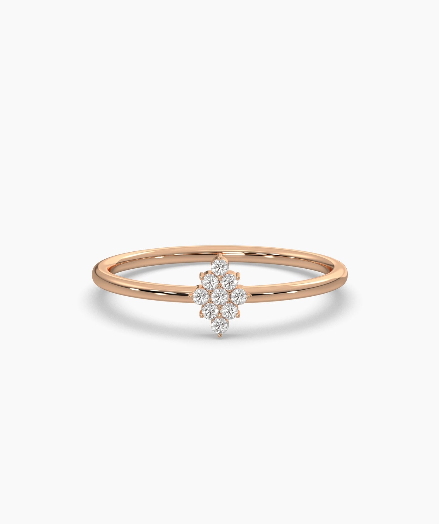Gold Ring with Diamond Cluster