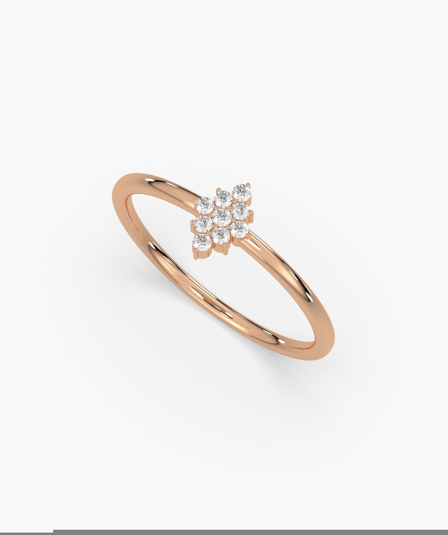 Gold Ring with Diamond Cluster
