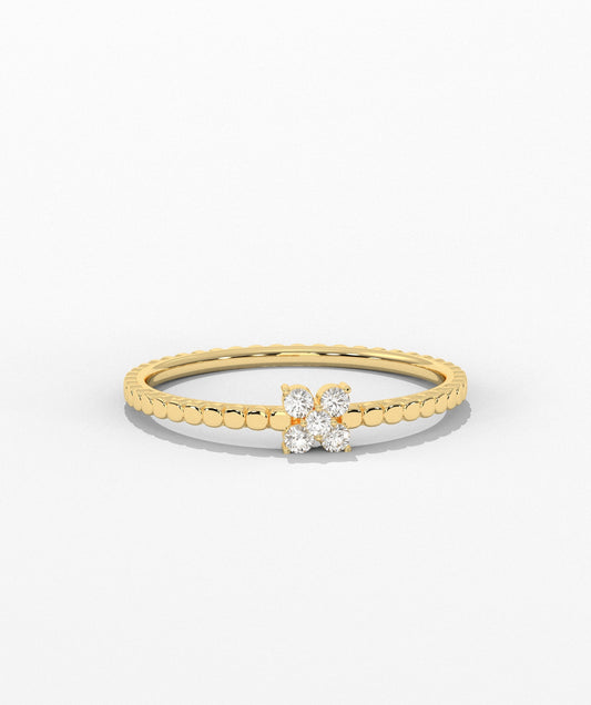Beaded Diamond Ring