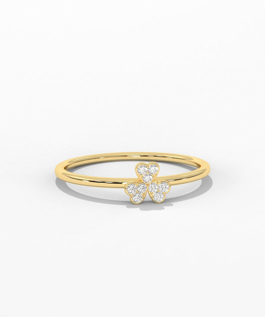 Delicate Clover-Shaped Diamond Ring